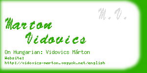 marton vidovics business card